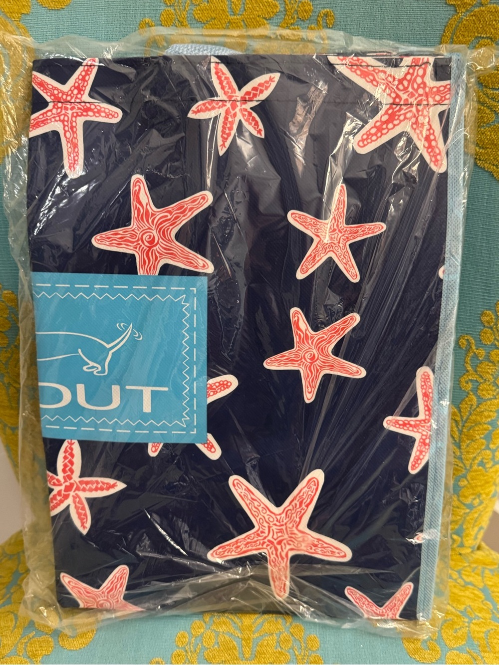NWT Scout Shopper Tote - Navy With Pink Starfish Print